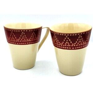 Pier One 1 Matira Coffee Tea Mug Cups 4.5" Inches Tall Cup Lot of 2